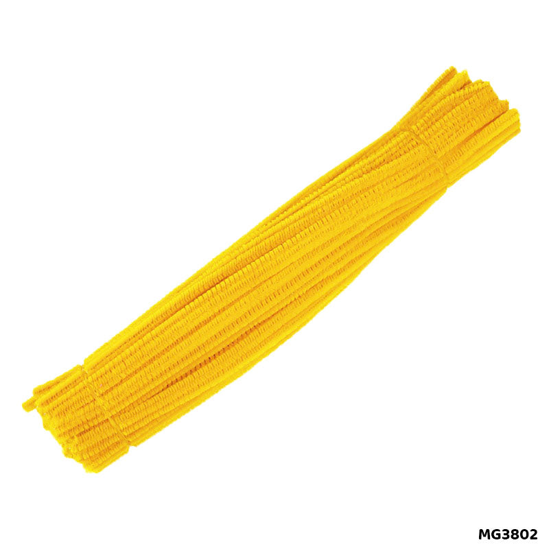 Gift To Love | Craft Pipe Cleaner Chenille Stem | Color : Golden Yellow | Size : 7 Mm X 30 Cm | Pcs : 100 Pcs | Code : MG3802
