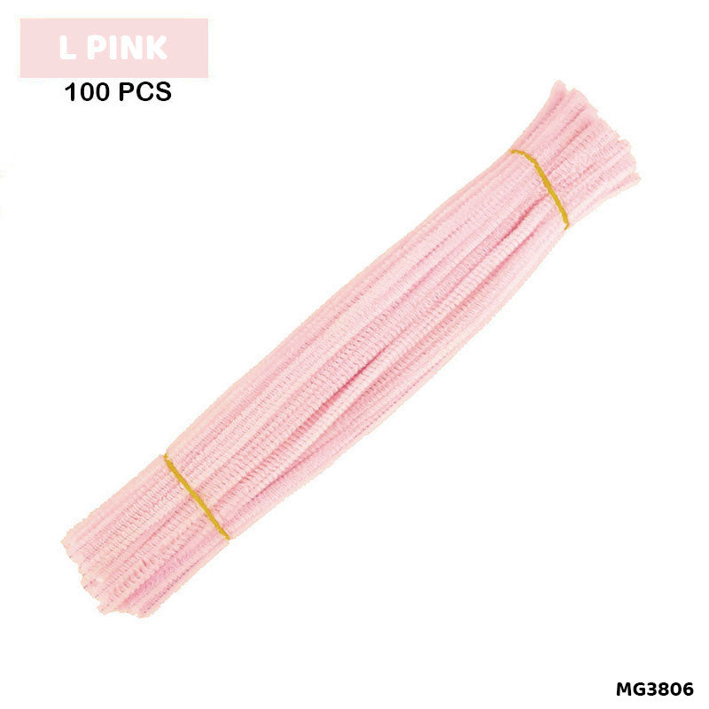 Gift To Love | Craft Pipe Cleaner Chenille Stem | Color : Light Pink | Size : 7 Mm X 30 Cm | Pcs : 100 Pcs | Code : MG3806