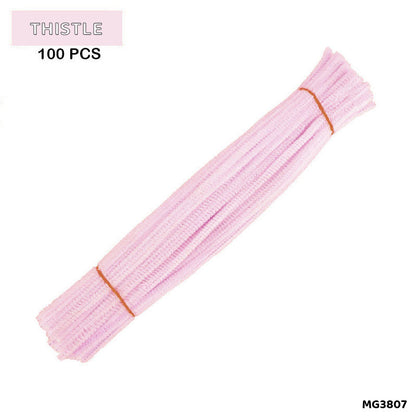 Gift To Love | Craft Pipe Cleaner Chenille Stem | Color : Pastel Pink | Size : 7 Mm X 30 Cm | Pcs : 100 Pcs | Code : MG3807