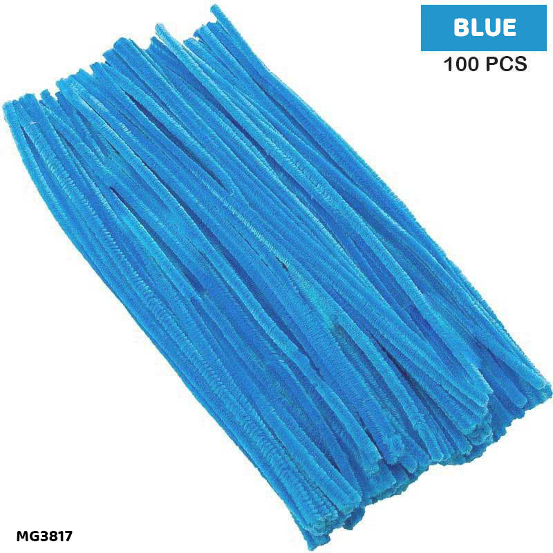 Gift To Love | Craft Pipe Cleaner | Color : Blue | Size : 7 Mm X 30 Cm | Pcs : 100 Pcs | Code : MG3819
