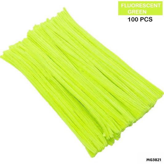 Gift To Love | Craft Pipe Cleaner | Color : Parrot Green | Size : 7 Mm X 30 Cm | Pcs : 100 Pcs | Code : MG3821
