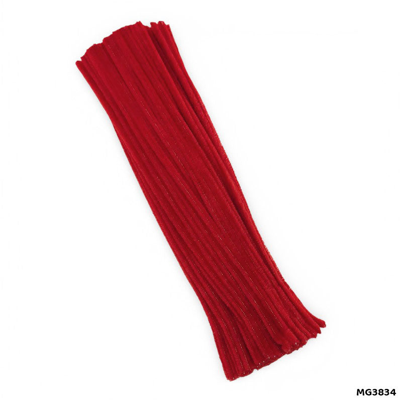 Gift To Love | Craft Pipe Cleaner | Color : Red | Size : 7 Mm X 30 Cm | Pcs : 100 Pcs | Code : MG3834