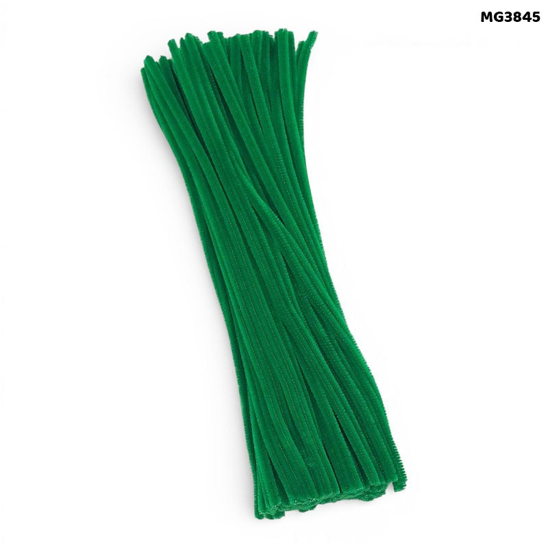 Gift To Love | Craft Pipe Cleaner | Color : Green | Size : 7 Mm X 30 Cm | Pcs : 100 Pcs | Code : MG3845_OLD