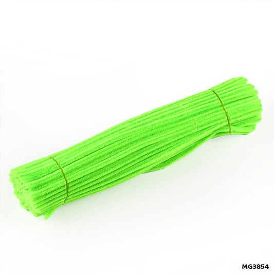 Gift To Love | Craft Pipe Cleaner | Color : Neon Green | Size : 7 Mm X 30 Cm | Pcs : 100 Pcs | Code : MG3854