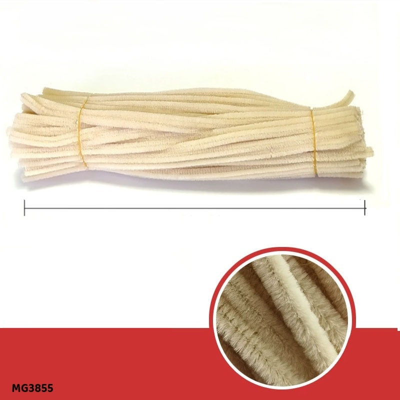 Gift To Love | Craft Pipe Cleaner Chenille Stem | Color : Cream | Size : 7 Mm X 30 Cm | Pcs : 100 Pcs | Code : MG3855_OLD