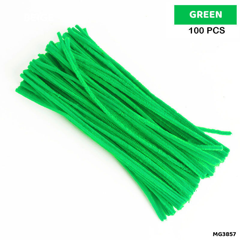 Gift To Love | Craft Pipe Cleaner | Color : Green | Size : 7 Mm X 30 Cm | Pcs : 100 Pcs | Code : MG3857