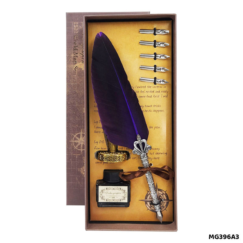 Gift To Love | Feather Ink Pen Box Set | Color : Purple | Code : MG396A3