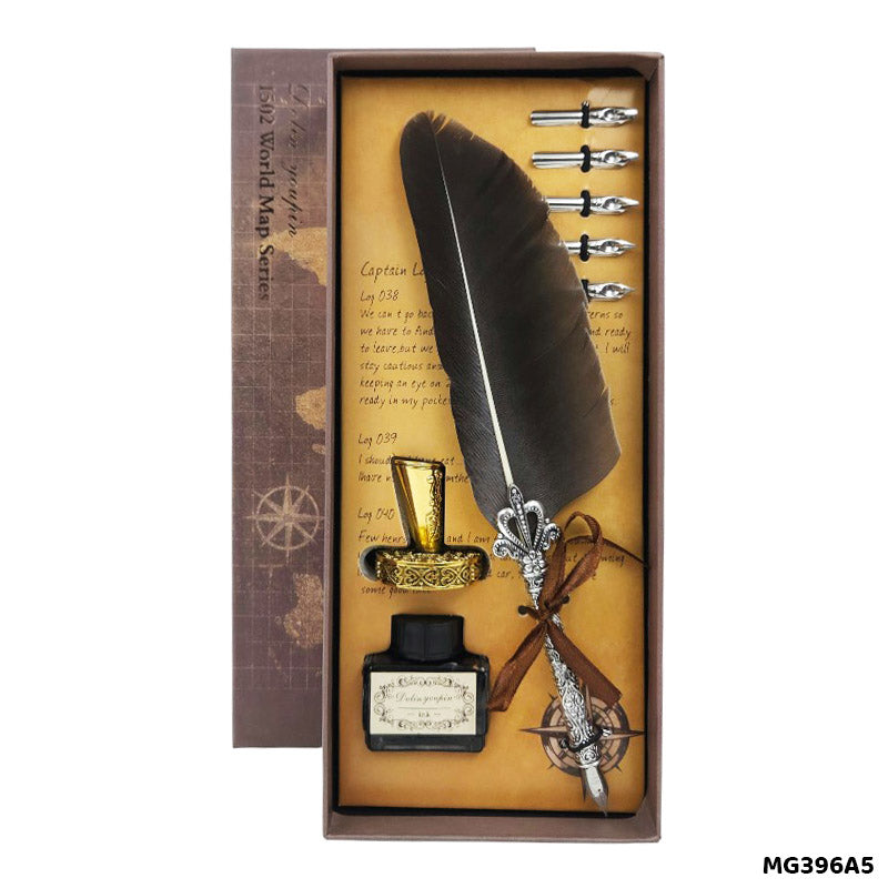 Gift To Love | Feather Ink Pen Box Set | Color : Brown | Code : MG396A5