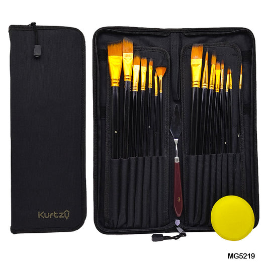 Gift To Love | Paint Brush Set With Pouch | Pcs : 17 Pcs | Code : MG5219