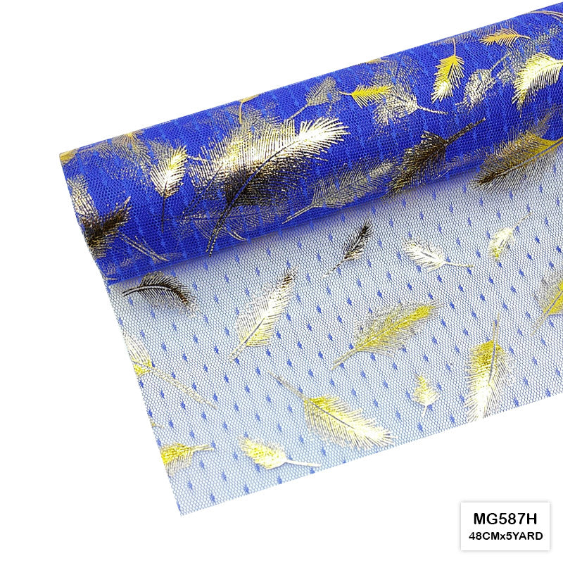 Gift To Love | Gold Feather Net Roll | Size : 48 Cm X 5 Yard | Code : MG587H