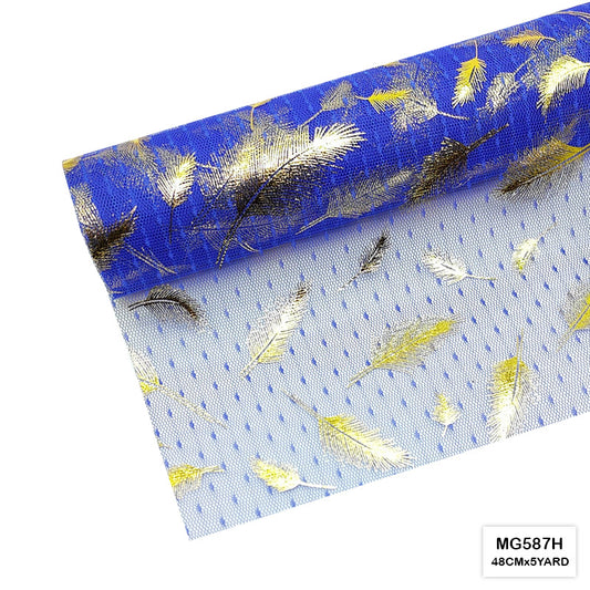 Gift To Love | Gold Feather Net Roll | Size : 48 Cm X 5 Yard | Code : MG587H