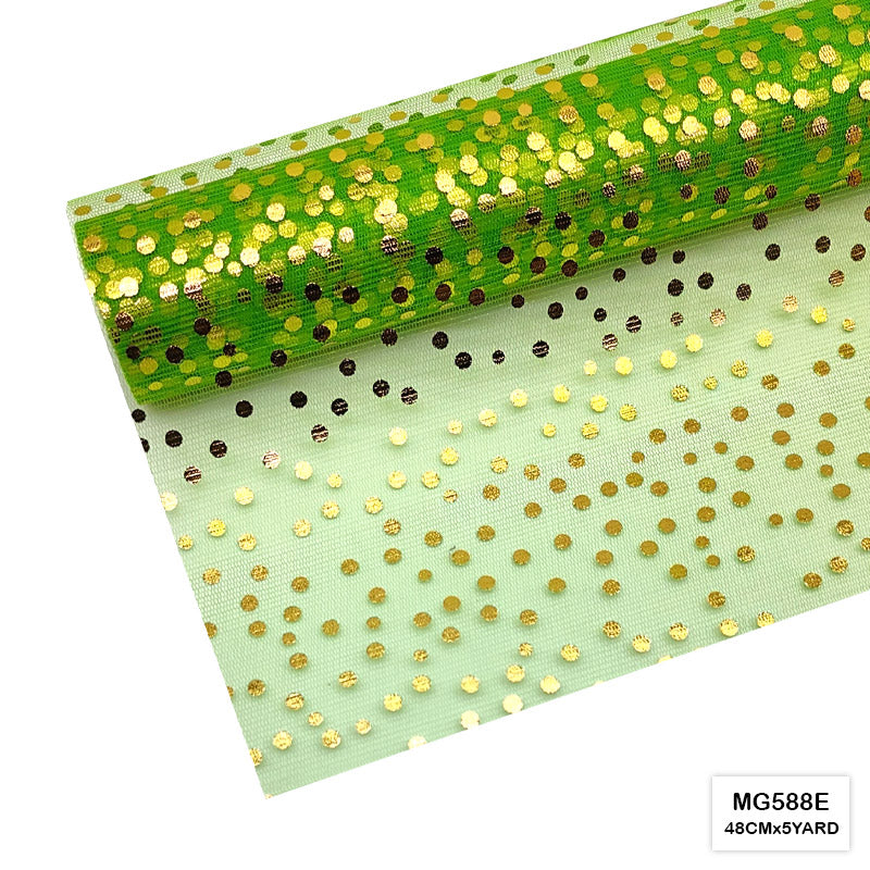 Gift To Love | Gold Small Dot Net Roll | Size : 48 Cm X 5 Yard | Code : MG588E