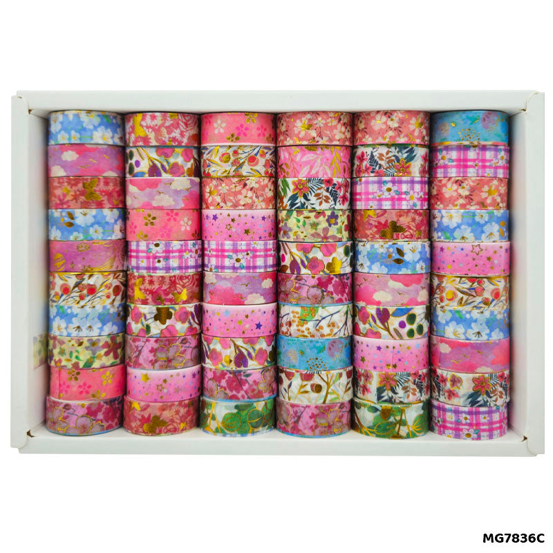 Gift To Love | Washi Tape | Size : 15 Mm X 2 Mtr | Pcs : 60 Pcs | Code : MG7836C