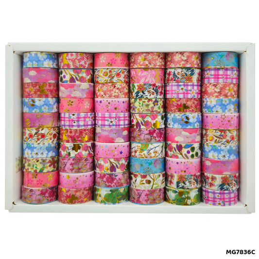 Gift To Love | Washi Tape | Size : 15 Mm X 2 Mtr | Pcs : 60 Pcs | Code : MG7836C