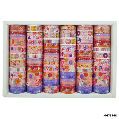 Gift To Love | Washi Tape | Size : 15 Mm X 2 Mtr | Pcs : 60 Pcs | Code : MG7836D