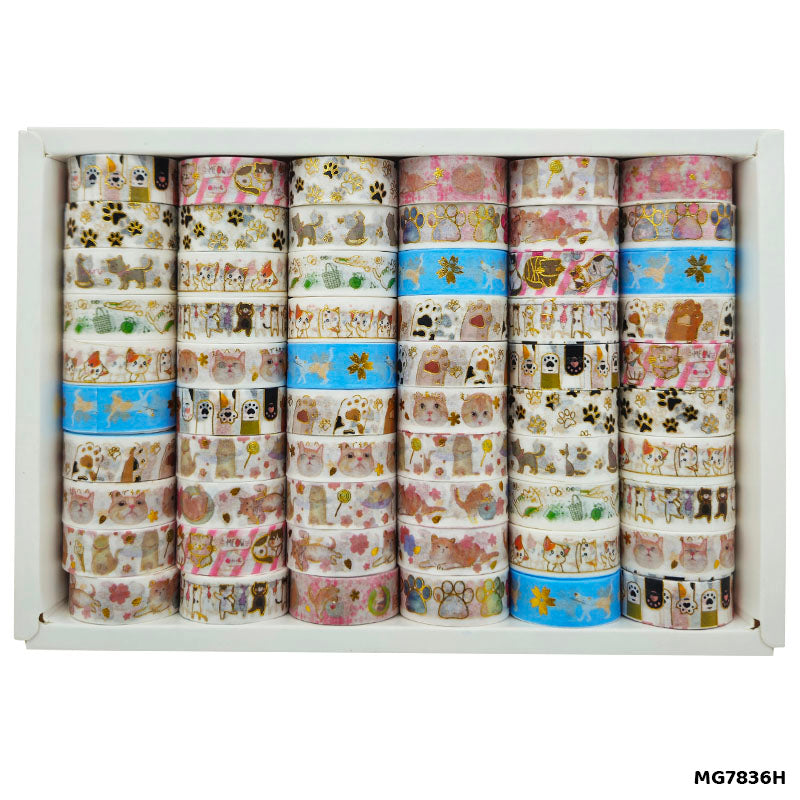 Gift To Love | Washi Tape | Size : 15 Mm X 2 Mtr | Pcs : 60 Pcs | Code : MG7836H