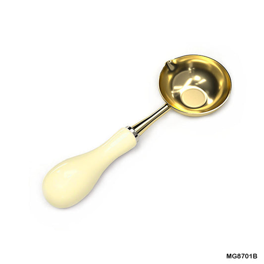 Gift To Love | Wax Melting Spoon Cream Wooden S Handle | Code : MG8701B