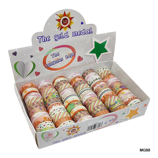 Gift To Love | Washi Tape | Size : 15 Mm X 3 Mtr | Pcs : 60 Pcs | Code : MG88