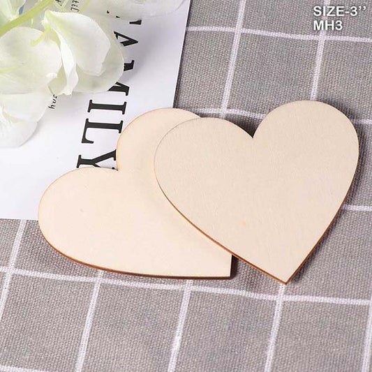 Gift To Love | Mdf Heart | Size : 3 Inch | Pcs : 10 Pcs | Code : MH3