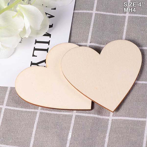 Gift To Love | Mdf Heart | Size : 4 Inch | Pcs : 10 Pcs | Code : MH4