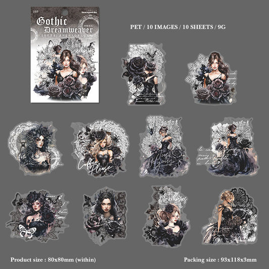 Gift To Love | Gothic Dreamweaver Series Sticker | Pcs : 10 Pc | Code : MHDGTZM004