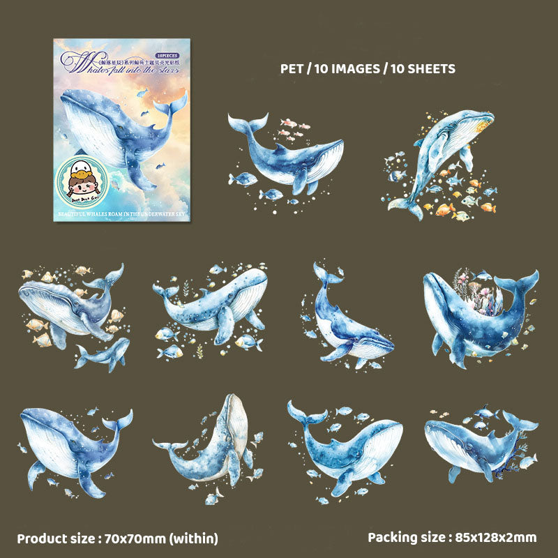 Gift To Love | Whale Falling Star Series Deco Sticker | Pcs : 10 Pc | Code : MHDJLXC003