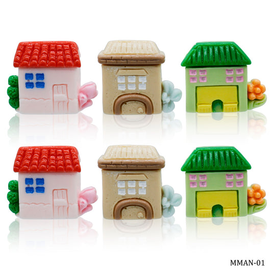 Gift To Love | Miniature Model House | Color : Mix Colour | Pcs : 6 Pcs | Code : MMAN-01