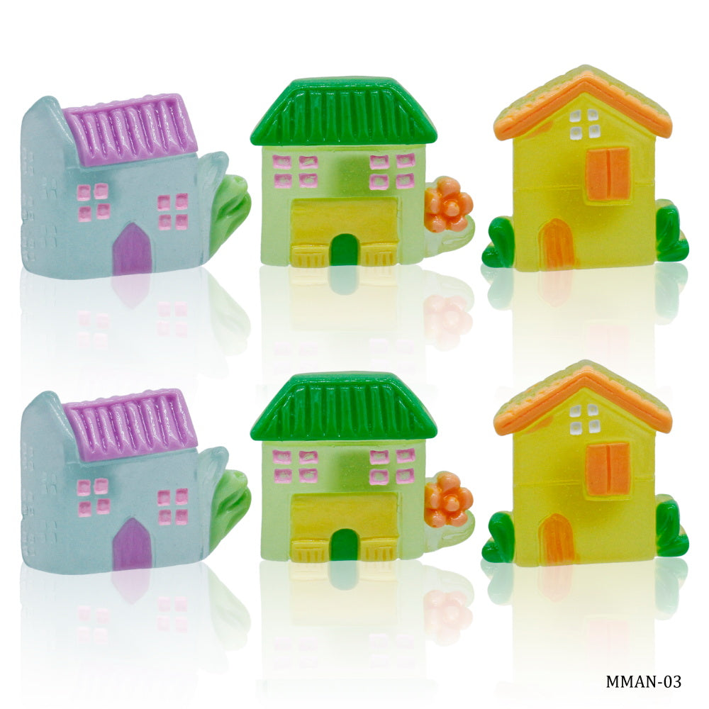 Gift To Love | Miniature Model Transparent House | Color : Mix Colour | Pcs : 6 Pcs | Code : MMAN-03