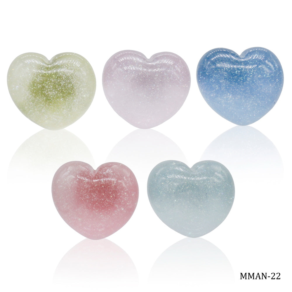 Gift To Love | Miniature Model Glitter Heart | Color : Mix Colour | Pcs : 5 Pcs | Code : MMAN-22