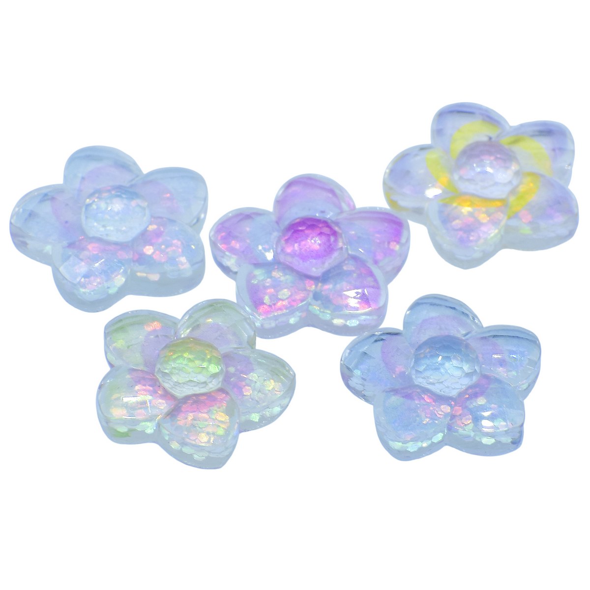 Gift To Love | Miniature Crystal Flower | Color : Mix Colour | Pcs : 5 Pcs | Code : MMAN-51