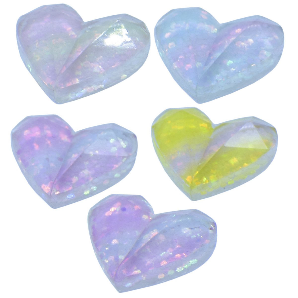 Gift To Love | Miniature Crystal Heart | Color : Mix Colour | Pcs : 5 Pcs | Code : MMAN-54
