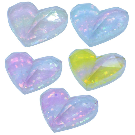 Gift To Love | Miniature Crystal Heart | Color : Mix Colour | Pcs : 5 Pcs | Code : MMAN-54