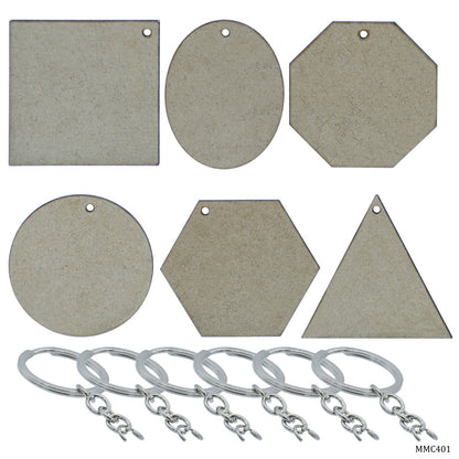 Gift To Love | Mdf Mandala Cutout Keychain | Size : 2.5 Inch | Pcs : Set Of 6 Pcs | Code : MMC401