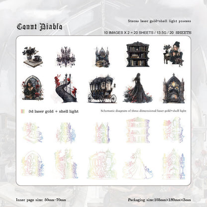 Gift To Love | Dark Whicher Series Deco Sticker | Pcs : 20 Pcs | Code : MMK06H241