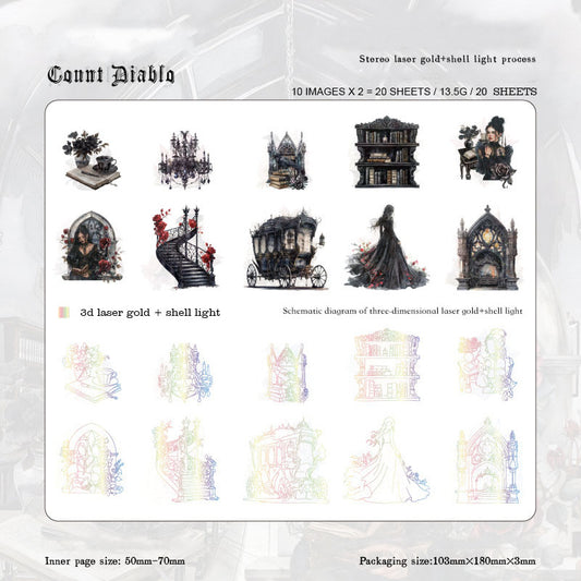 Gift To Love | Dark Whicher Series Deco Sticker | Pcs : 20 Pcs | Code : MMK06H241