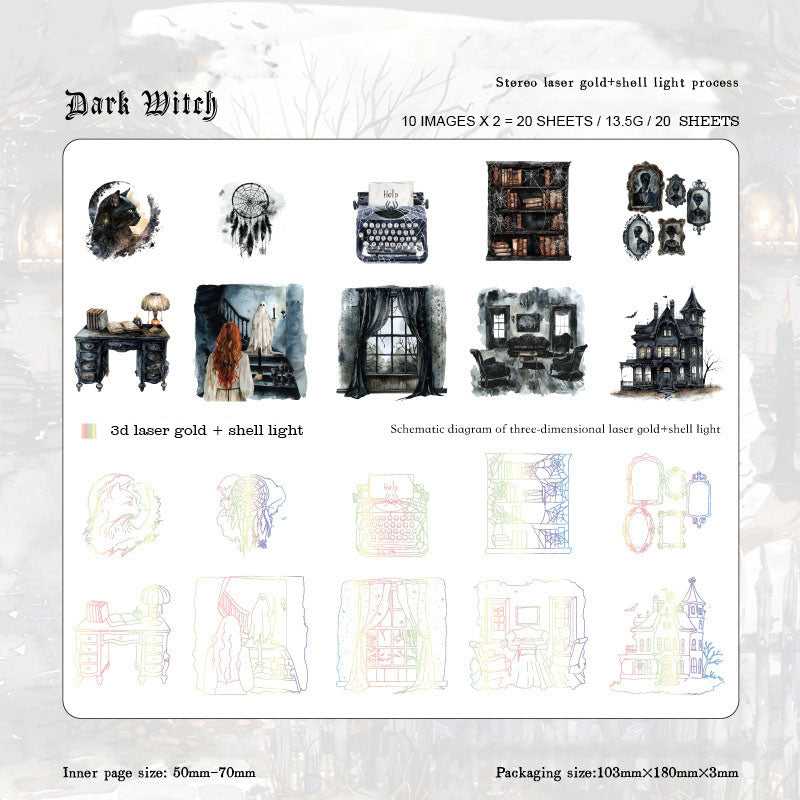 Gift To Love | Dark Whicher Series Deco Sticker | Pcs : 20 Pcs | Code : MMK06H243