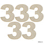 Gift To Love | Mdf Number Letter | Color : No 3 | Size : 4 Inch | Code : MNL4-3