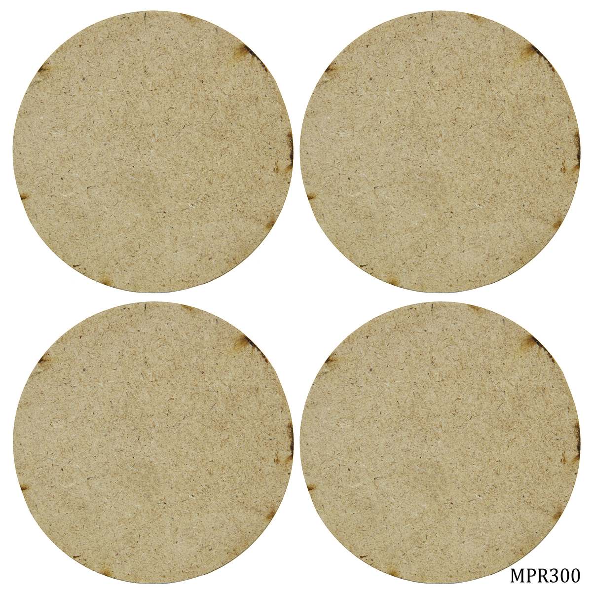 Gift To Love | Mdf Plate Round | Size : 3 X 3 4 Mm | Pcs : 4 Pcs | Code : MPR300