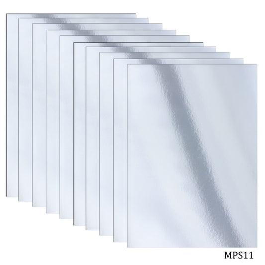 Gift To Love | Card Stock Paper Mirror | Color : Silver | Size : A4 | Pcs : 10 Sheets | Code : MPS11