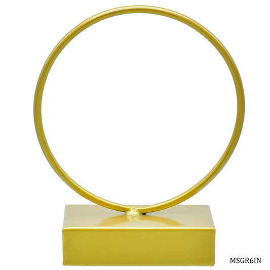Gift To Love | Metal Stand Gold Round | Size : 6 Inch | Code : MSGR6IN