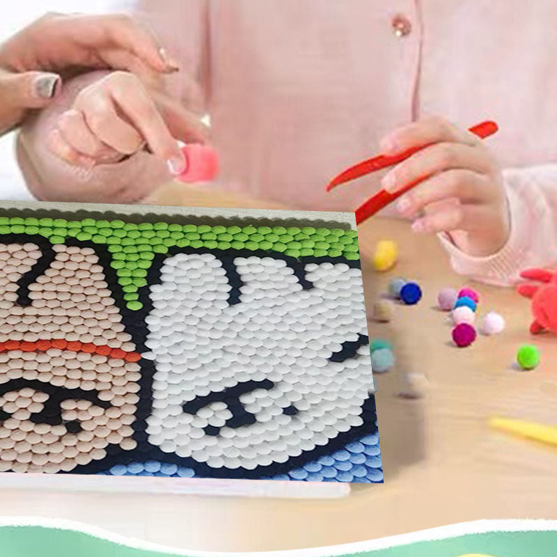 Gift To Love | Pompom Painting Diy Kit | Size : 18 X 18 Cm | Code : MU007