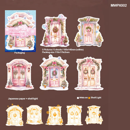 Gift To Love | Snowy Outside The Door Paper Sticker | Pcs : 5 Pc | Code : MWPX002