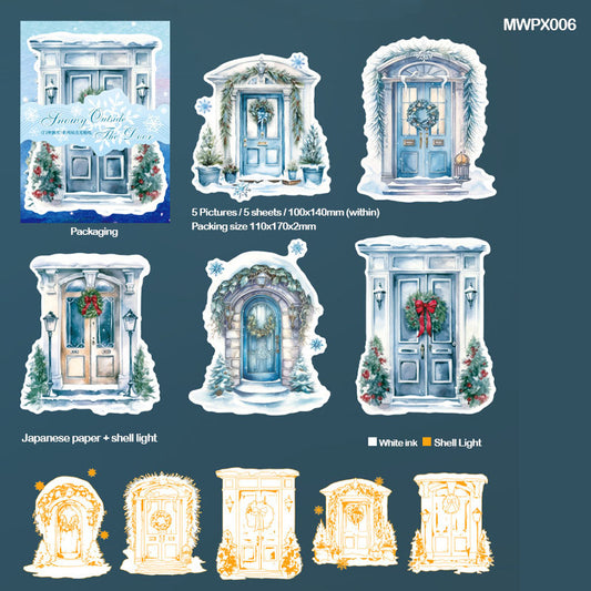 Gift To Love | Snowy Outside The Door Paper Sticker | Pcs : 5 Pc | Code : MWPX006