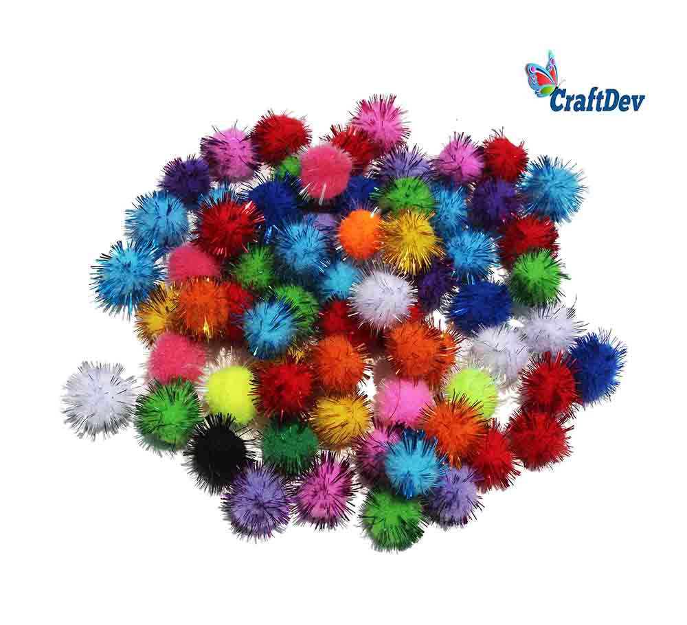 Gift To Love | Pompom Glitter | Size : 2Cm Medium | Pcs : 500 Pcs | Code : P5