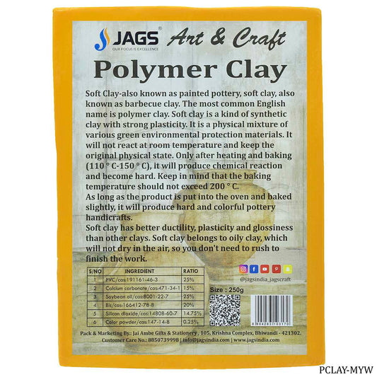 Gift To Love | Polymer Clay | Color : Mango Yellow | Size : 250 Gm | Code : PCLAY-MYW