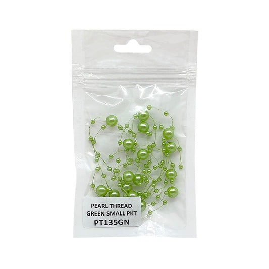 Gift To Love | Pearl Thread Green Small | Size : 1.35 Mtr | Code : PT135GN