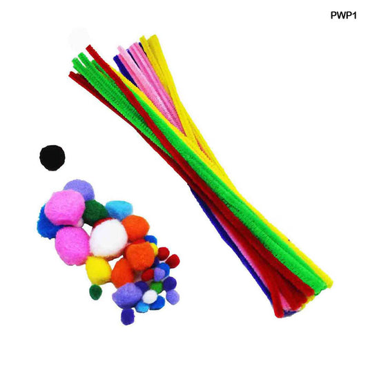 Gift To Love | Chenille Stem Soft Fuzzy Wire | Color : Multi-Color | Size : 7 Mm X 30 Cm | Pcs : 100 Pcs | Code : PWP1