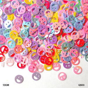 Gift To Love | Smile Sequins | Size : 6 Mm | Pcs : 10 Gm | Code : QS03