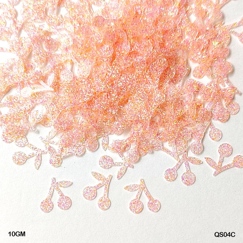 Gift To Love | Cherry Glitter Sequins | Size : 9 Mm | Pcs : 10 Gm | Code : QS04C