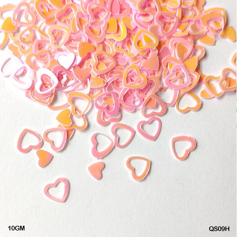 Gift To Love | Heart Sequins | Color : Light Pink | Size : 6 Mm | Pcs : 10 Gm | Code : QS09H